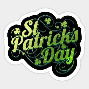 Shamrocks And Ornaments Logo For St Patricks Day Sticker